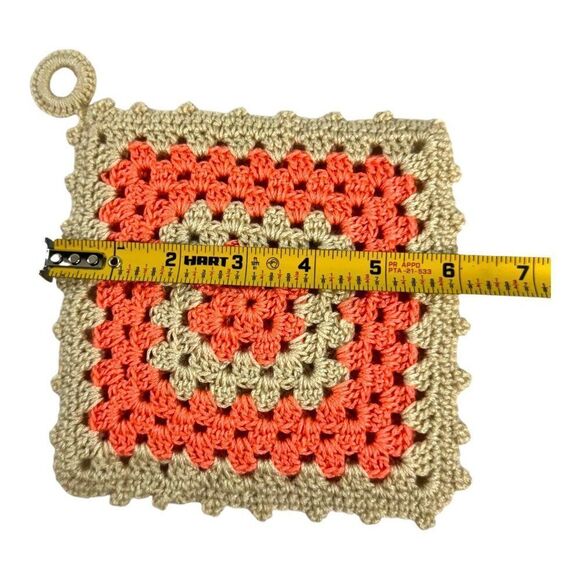 Handmade MCM Crochet Pot Holders Set 4-Pack 6"x6" Cottage Country Kitchen Decor - Picture 5 of 5